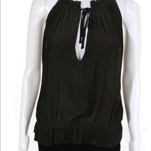 Calvin Rucker Womens Sleeveless Blouse Black Size Small White Small
